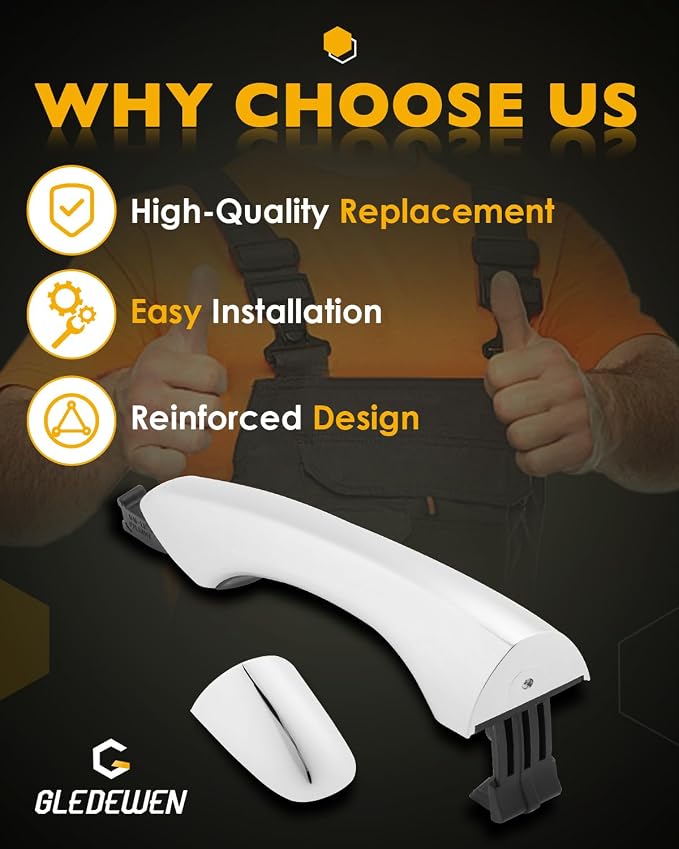 Rear Left Door Handle w/End Cap Cover, Compatible - Image 5