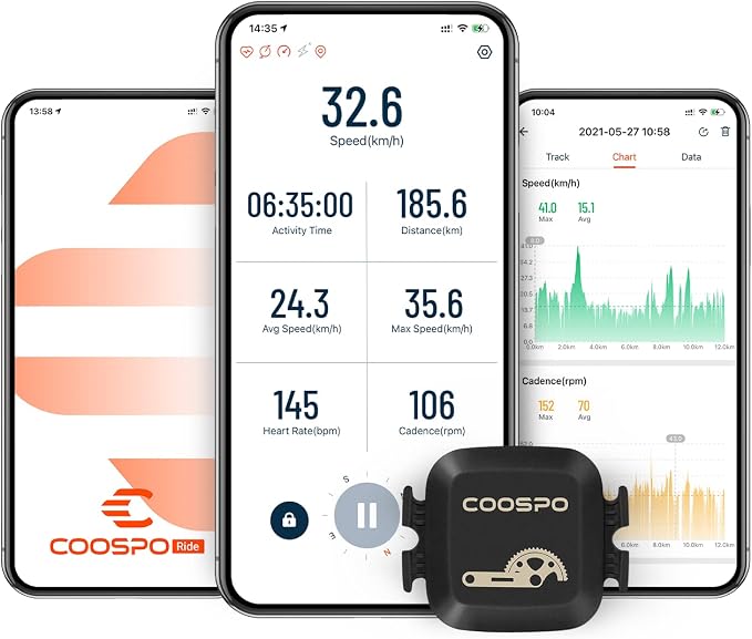 COOSPO Cadence & Speed Sensor for Cycling, Wireless Bluetooth & ANT+ Bike RPM - Image 4