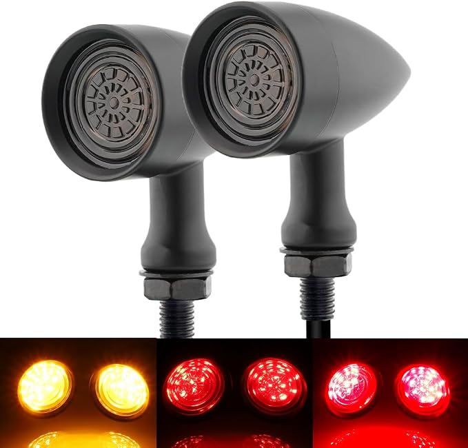 TSUNG Universal Motorcycle LED Turn Signals Small Bullet Front Rear Blinkers by TSUNGMOTO