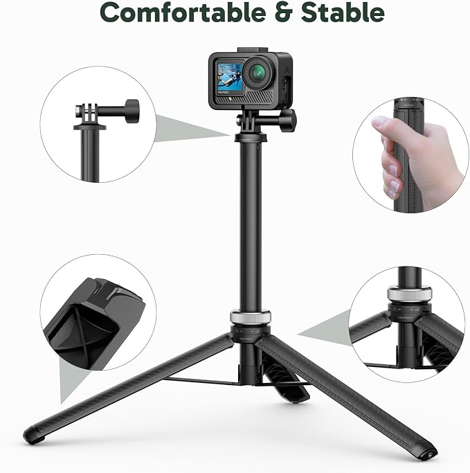 AKASO 63"/160cm Selfie Stick Extendable Tripod Stand Action Camera Accessories - Image 3