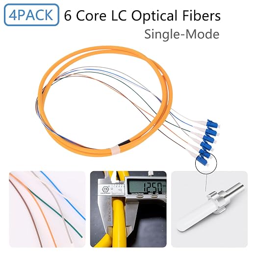 4Pcs 1.5 Meter LC Cable, SingleMode 9/125 Fiber Pigtail - Image 3