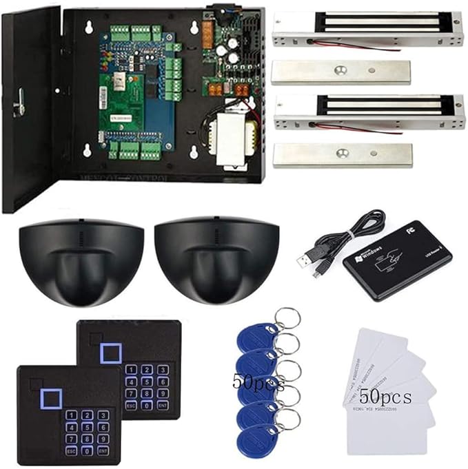 Magnetic Lock Exit Motion Sensor 2 Doors TCP/IP Access Control System Keypad by MENGQI-CONTROL