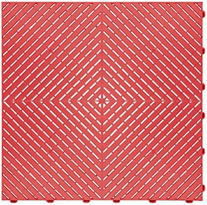 Swisstrax Ribtrax Smooth PRO Garage Floor Tiles, Racing Red by Swisstrax