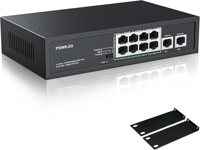 8 Port Full Gigabit PoE+ Switch by RealHD