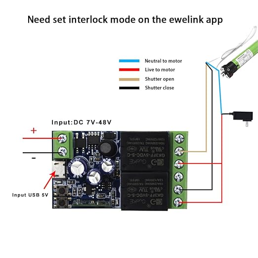 Ewelink WiFi Wireless Smart Relay Module USB DC 5v/12v/24v/48v 2 Channel Switch - Image 5