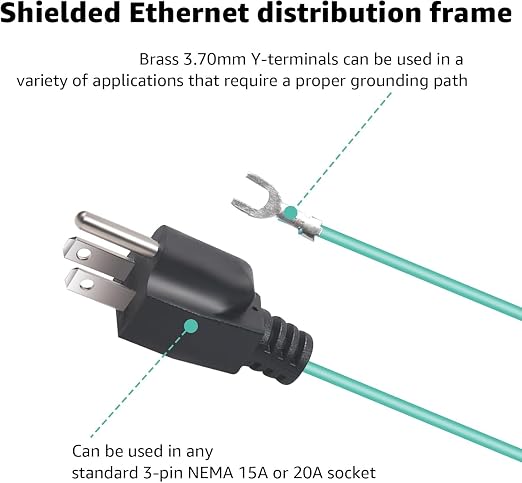Shielded Ethernet Patch Panel Bond Ground Extension Cord, - Image 6
