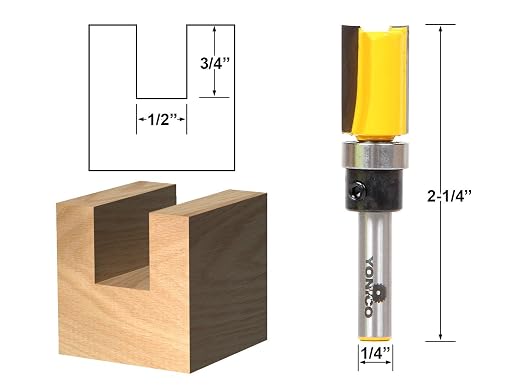 YONICO Router Bits Pattern Bit Flush Trim 1/2-Inch Diameter 1/4-Inch Shank - Image 2