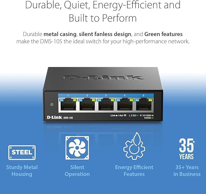 D-Link 5-Port 2.5GB Unmanaged Gaming Switch - Image 5