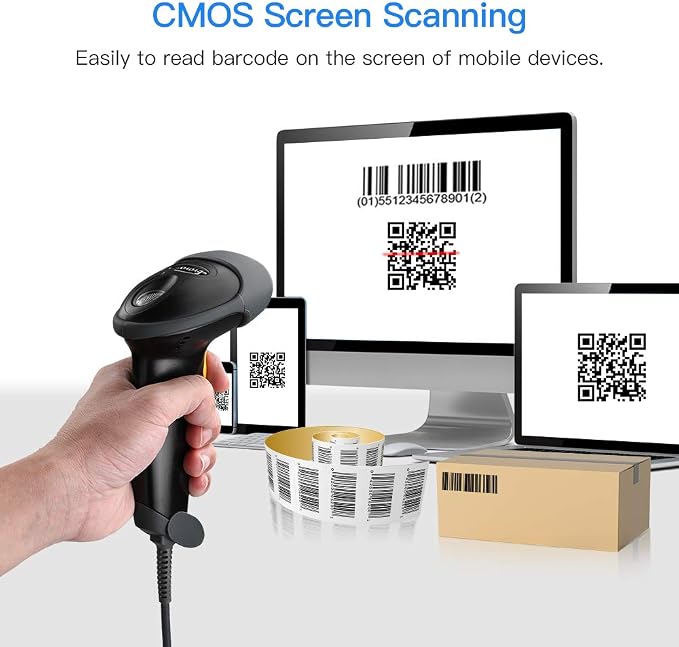 Eyoyo EYH2 Handheld USB 2D Barcode Scanner, Wired Automatic QR Code Scanner - Image 4