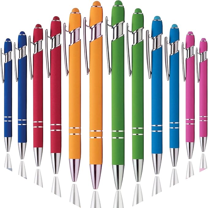 Oddmoal Ballpoint Pen with Stylus Tip, Soft Touch Click Metal Pen, 1.0mm Medium by Oddmoal