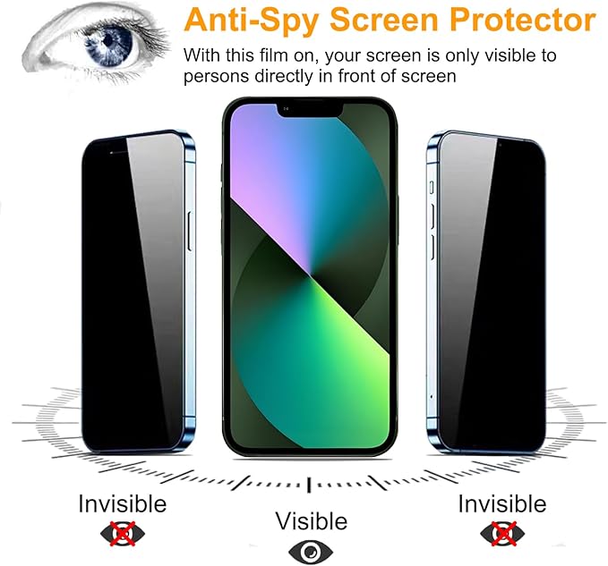 PEHAEL 3+3 Pack for iPhone 13 Mini Privacy Screen Protector - Image 4