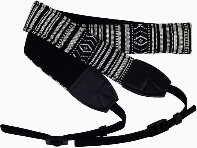 Camera Strap Canvas BlackWhite Shoulder Strap - Image 6
