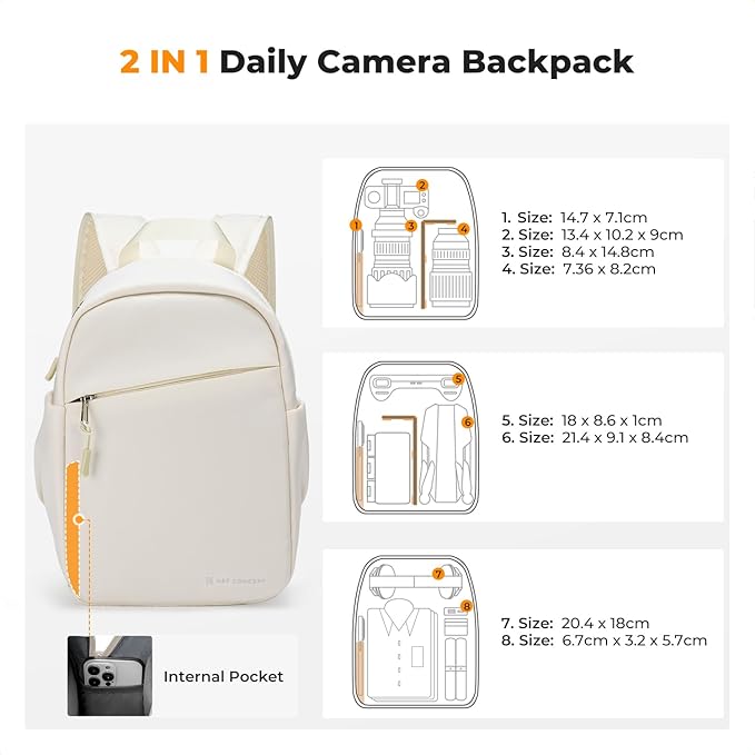 K&F CONCEPT Camera Backpack, Lightweight Camera Bag - Image 4