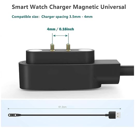 Smart Watch Universal Charger Magnetic, da fit Smartwatch Accessories 2 Pin 4mm - Image 2