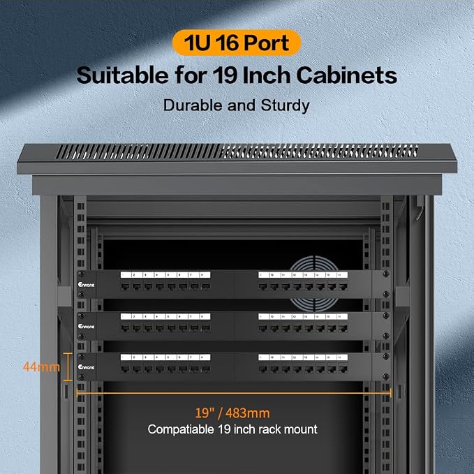 16 Port Patch Panel Cat6 Keystone RJ45 Patch Panel UTP 1U Network Patch Panel - Image 7