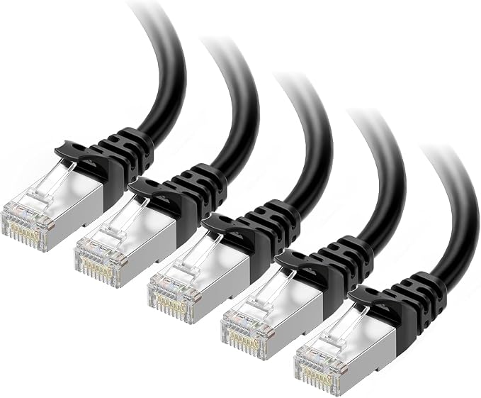 Cable Matters 10Gbps 5-Pack Snagless Shielded Cat 6A Ethernet Cable - 5ft by CableMatters