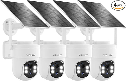 VIZIUUY Solar Security Cameras Wireless Outdoor 4 Pack, 3MP Security Cameras by VIZIUUYSecurity