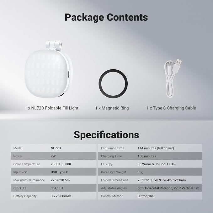 NEEWER Basics Magnetic Selfie Light Compatible - Image 9