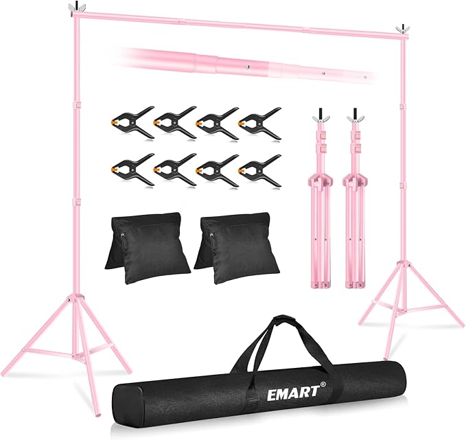 EMART Backdrop Stand 10x7ft Photo Studio Adjustable Background Stand Support kit by EMART