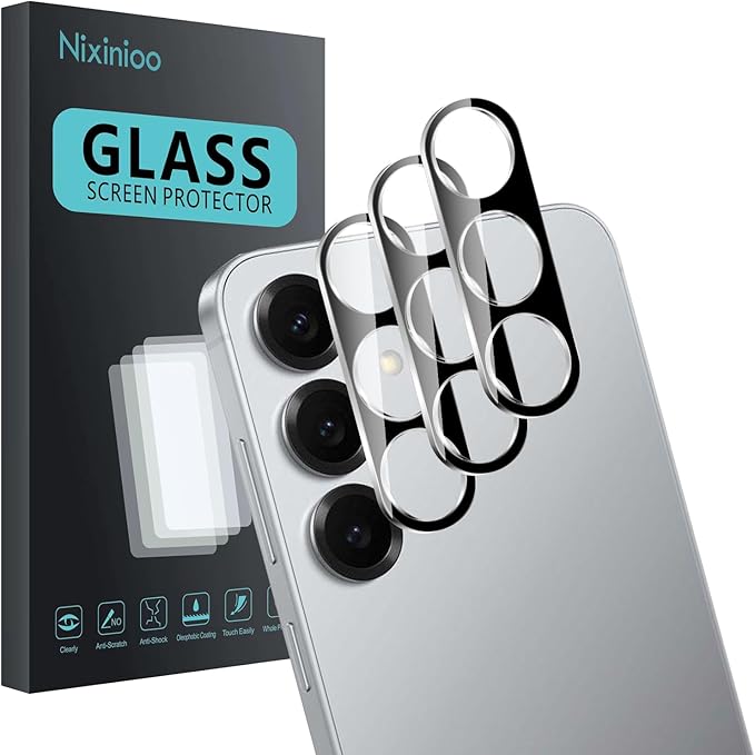 3 Pack Camera Lens Protector for Samsung Galaxy S25 Plus, Tempered Glass by Unknown
