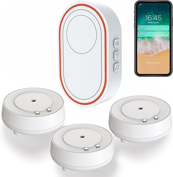 WiFi Water Leak Detector 3 Pack, Smart Water Alarm by Tuehakny