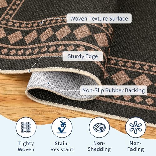 GarveeHome Large Easy Jute Rugs 10x13 Living Room Rug Modern Bordered Solid Rug - Image 4