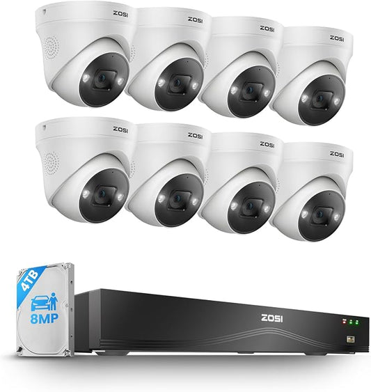 ZOSI 4K PoE Security Camera System, 16 Port 32CH 8MP NVR by ZOSI