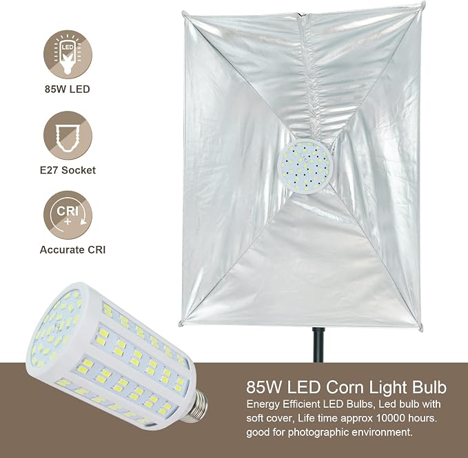 LINCO LED Softbox Photography Lighting Kit 20"x28" Professional Photography - Image 2