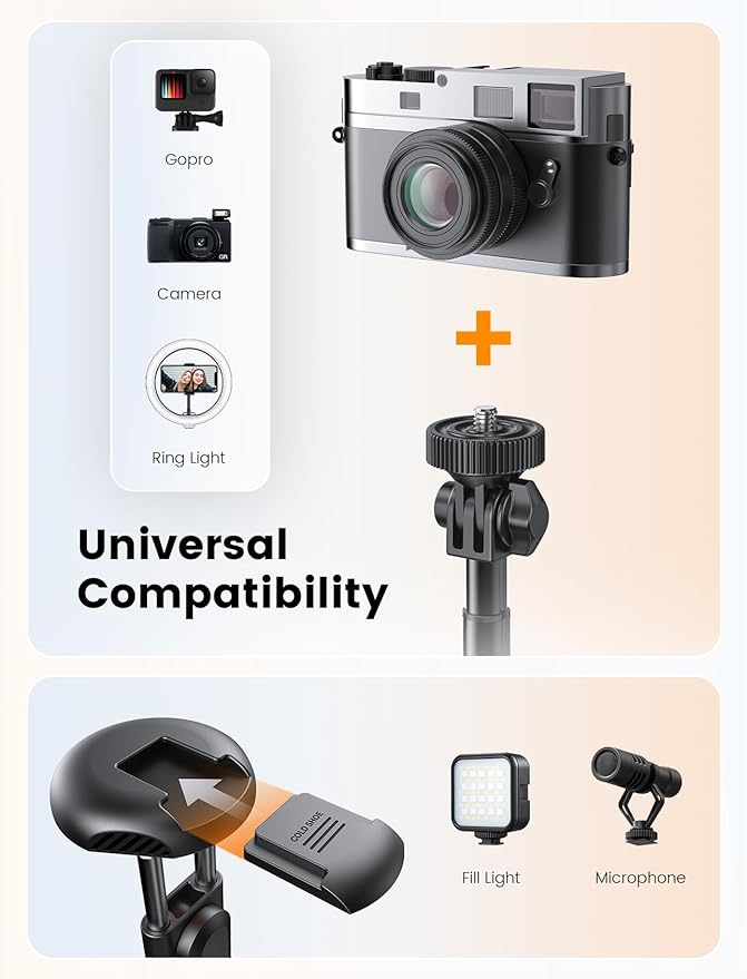 ANXRE 71" Phone Tripod, NT79 Extendable Selfie Stick - Image 4