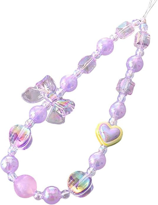 Beaded Phone Charm Lanyard Strap Girly Style Fixed Beads Pearl Lanyards by Staqlo