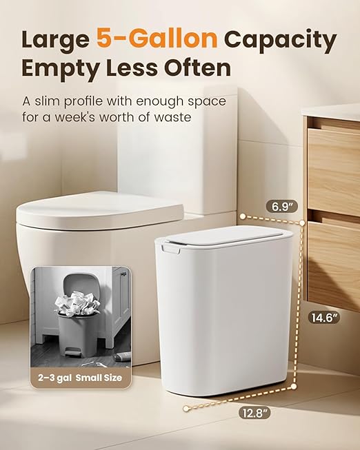 Cesun Motion Sensor Trash Can, 5 Gallon Automatic Bathroom Garbage Can - Image 4