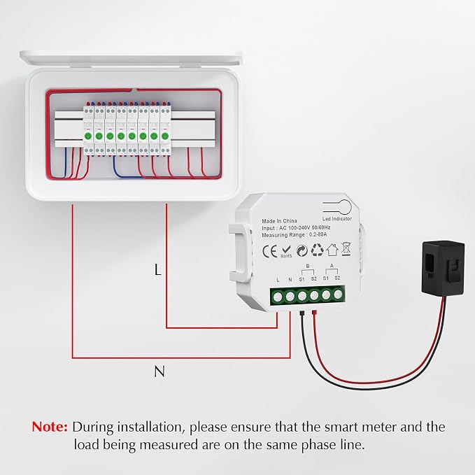 eMylo 1-Channel WiFi Power Meter 80A Smart Energy Monitor, Clamp-on Ammeter - Image 7
