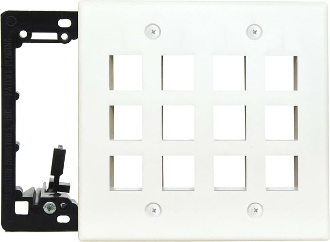 DIYTECH Keystone Wall Plate, 2 Gang Keystone Wall Plate, 12 Port Keystone Jack by DIYTECH