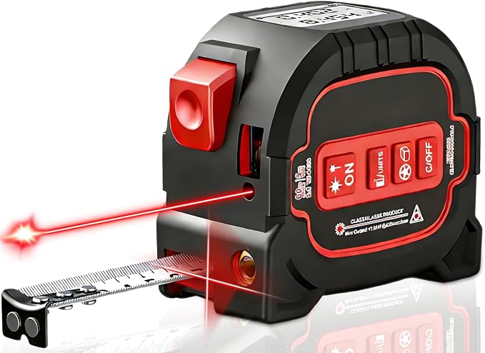 3-in-1 Laser Tape Measure - 196ft Max Laser Distance Meter & 16ft AutoLock by Unknown