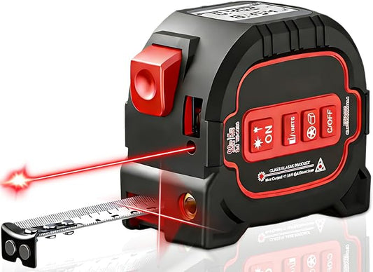 3-in-1 Laser Tape Measure - 196ft Max Laser Distance Meter & 16ft AutoLock by Unknown