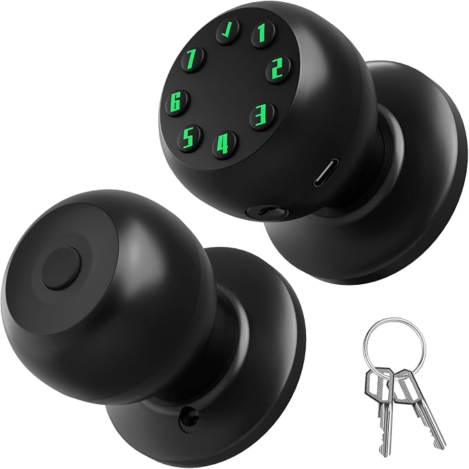 Smart Keypad Door Knob, Keyless Entry Door Lock by RAFECIEE
