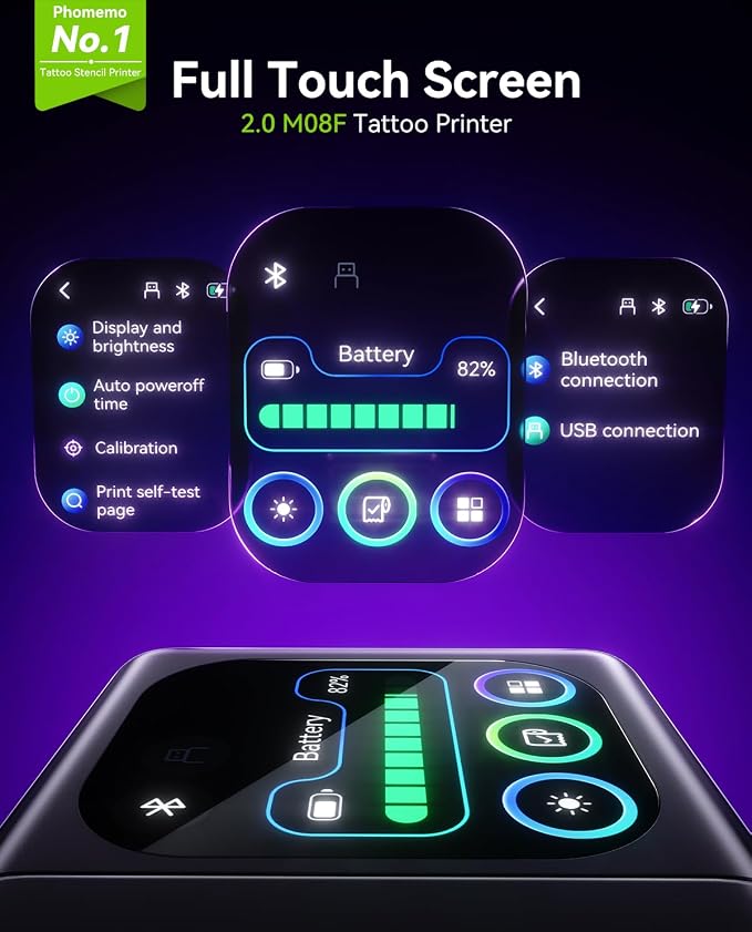 Phomemo M08F Plus Touchscreen Tattoo Stencil Printer, Compatible - Image 2