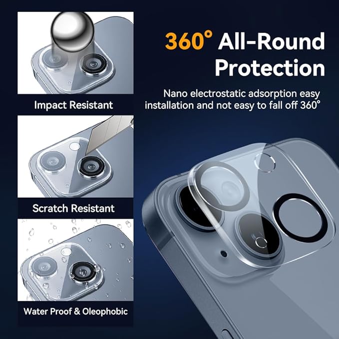 Camera Lens Protector for iPhone 13 6.1" / iPhone 13 Mini 5.4", 9H Tempered - Image 2