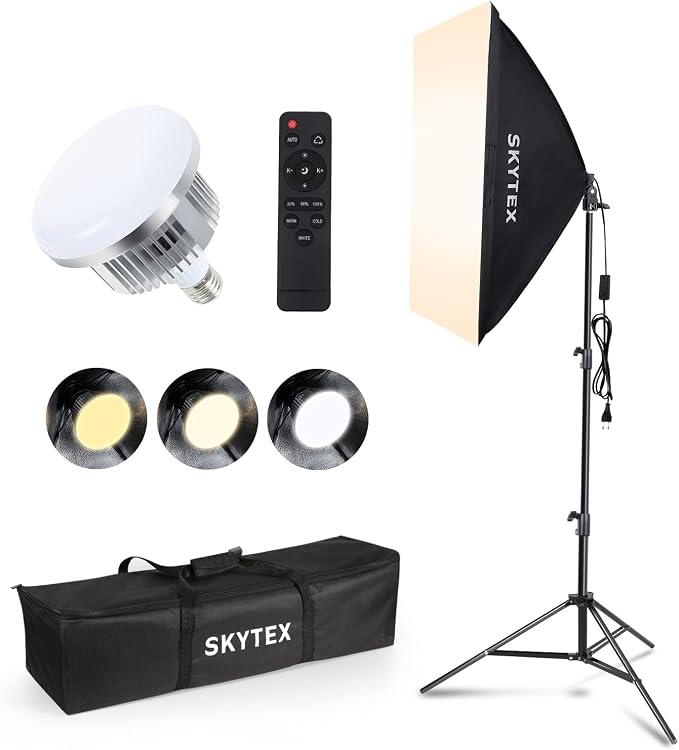 Skytex Softbox Lighting Kit 1Pack 20x28in Soft Box | 85W 2700-6400K E27 LED by skytex