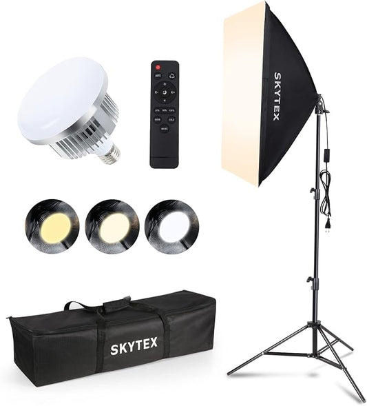 Skytex Softbox Lighting Kit 1Pack 20x28in Soft Box | 85W 2700-6400K E27 LED by skytex