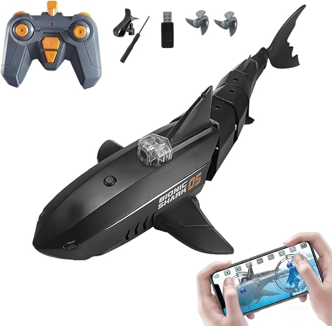Remote Control Shark Pool with HD Underwater Camera, 2.4G Electric RC Fish Boat by Unknown