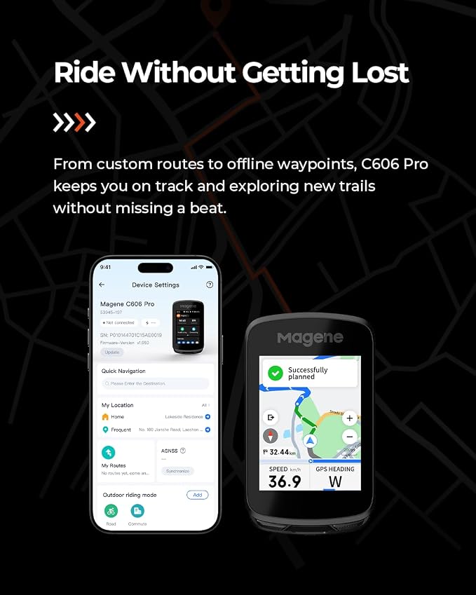 Magene C606 Pro GPS Bike Computer – 2.8" Transflective Touchscreen, 25Hr Battery - Image 3
