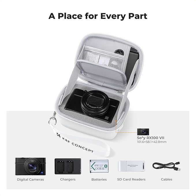 K&F CONCEPT Carrying Case for Digital Camera, Hard Shell Protective Travel Case - Image 4