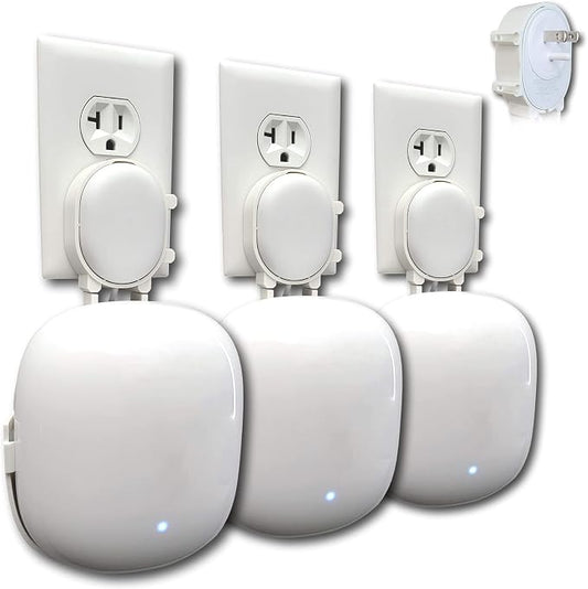 The Nest WiFi Pro Genie Wall Mount Outlet Holder Stand | Lowest Profile | Open by MountGenie