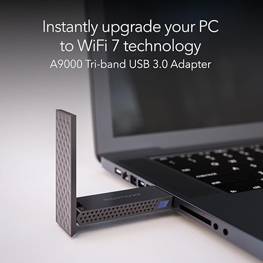 NETGEAR Nighthawk WiFi 7 USB 3.0 Adapter – BE6500 Tri-Band Wireless Gigabit - Image 2