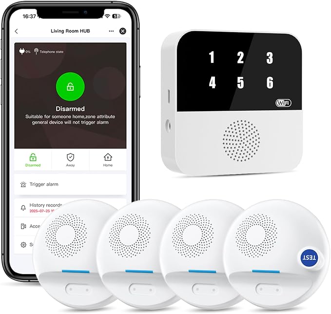 PILSAMAS WIFI Water Leak Detector 4-Pack + Samrt Hub by PILSAMAS