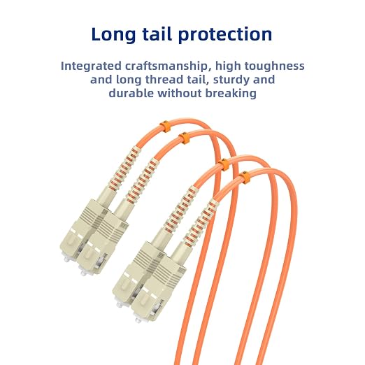 OM1 SC/UPC to SC/UPC Fiber Patch Cable 60M/196FT Multimode Duplex 62.5/125μm - Image 5