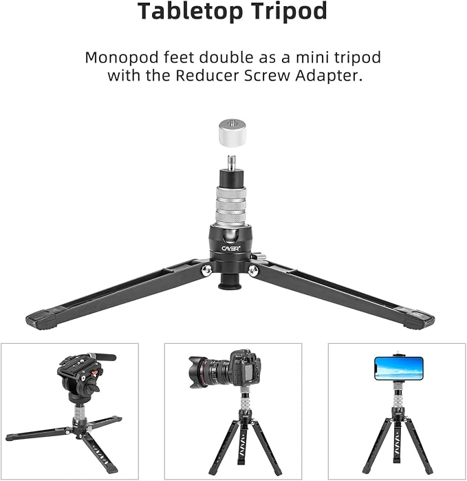 Cayer Monopod Camera Stand, Carbon Fiber Telescopic Monopods Kit - Image 5