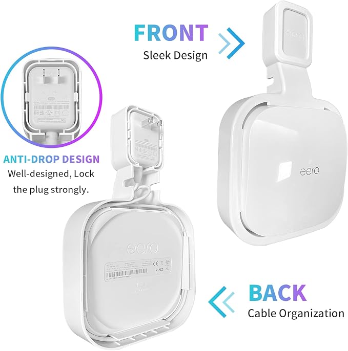 Wall Mount Holder for eero Pro 6e/Pro 6 Mesh Wi-Fi System, Outlet Wall Mount - Image 4