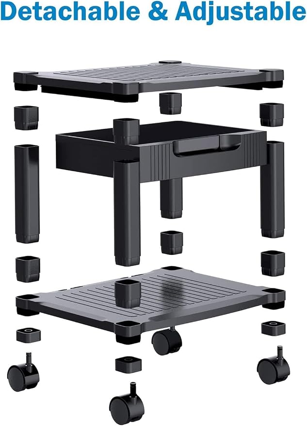 HUANUO Printer Stand with Cable Management and Storage Drawer, Printer Table - Image 8